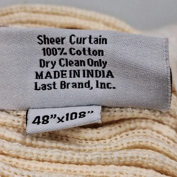 NWT QUINCE Set Of 4 48x108 Cotton Sheer Curtains Ivory 6767 - Picture 7 of 8